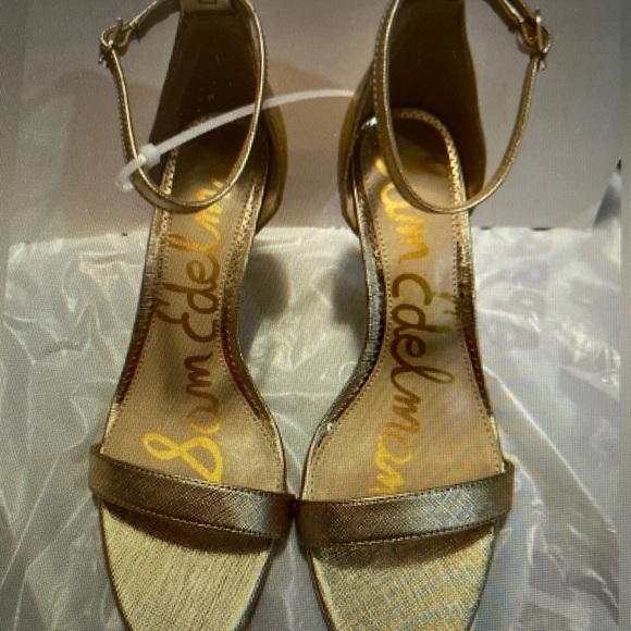 Sam Edelman Shoes - Sam Edelman Gold Ankle Strap Heels